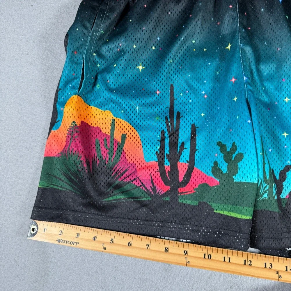 Section 7 Mens Desert Landscape Mesh Basketball Shorts Teal Black Medium‎ 32x6